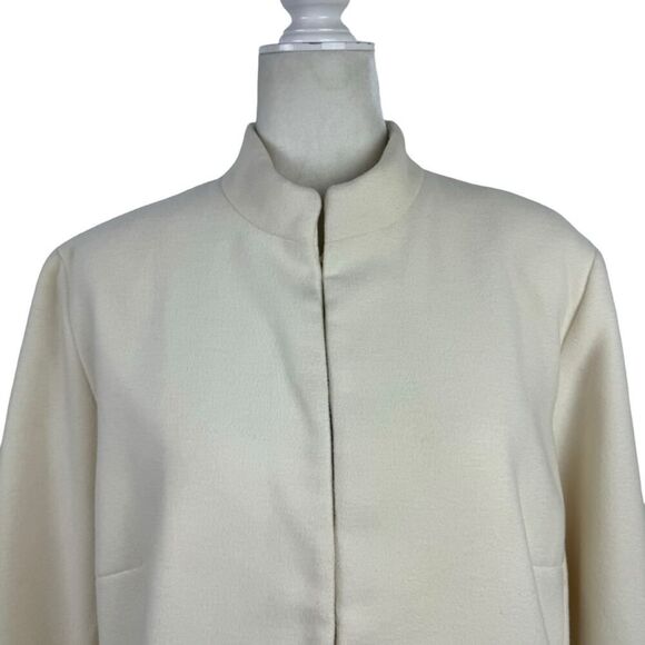 Chicos Mandarin Collar Blazer Jacket Size XL 16 Off White Lined Career Job - Picture 2 of 13